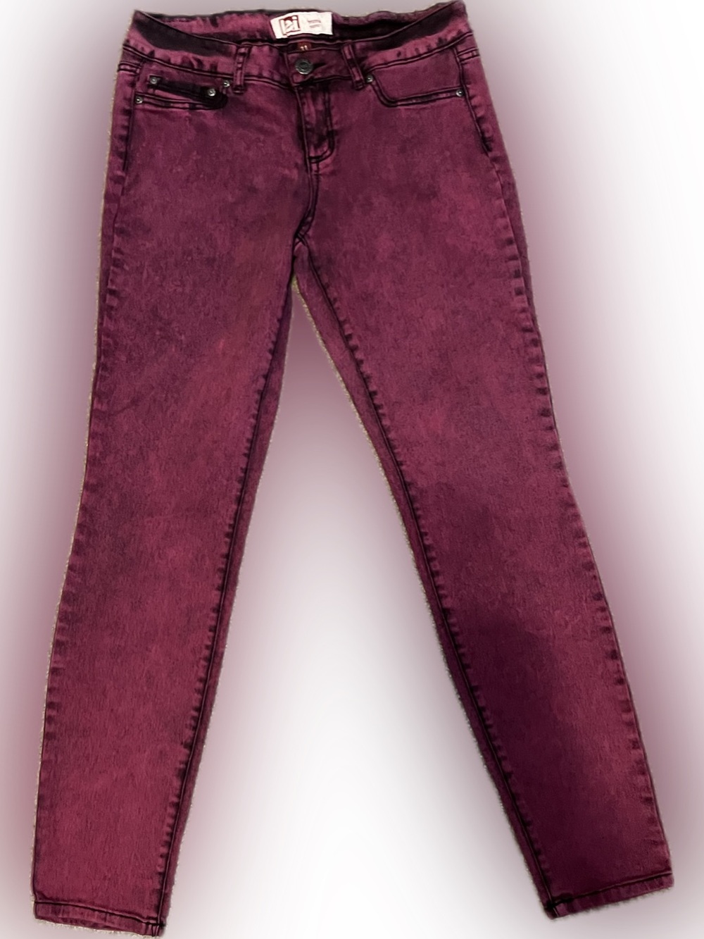 L.E.I Emma Stretch Jeggings in Magenta & Black Tie-Dye size 11